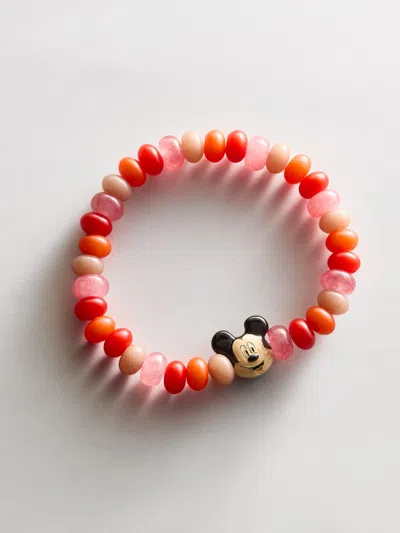Baublebar Disney Mickey Mouse Beaded Charm Bracelet In Pink