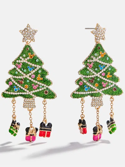 Baublebar Disney Mickey Mouse Christmas Tree Statement Earrings In Green