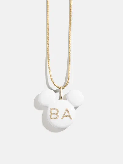 Baublebar Disney Mickey Mouse Enamel Custom Initial Necklace In White