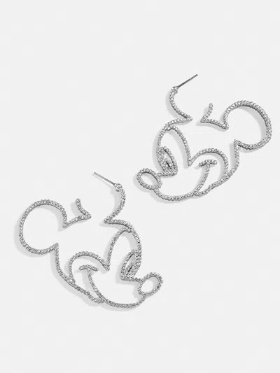 Baublebar Disney Mickey Mouse Silver Outline Earrings In Metallic