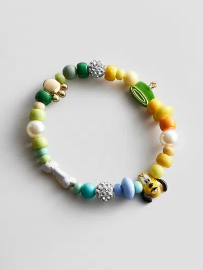 Baublebar Disney Pluto Beaded Multicolored Charm Bracelet In Gray