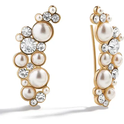 Baublebar Effie Faux Pearl Ear Crawlers In Gold