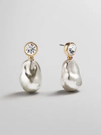 Baublebar Elizabeth Glass Pearl Earrings In Metallic