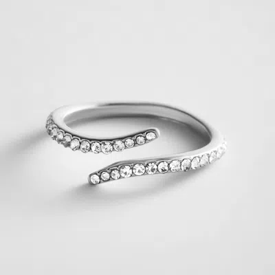 Baublebar Elyse Pavé Wrap Ring In Silver