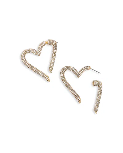 Baublebar Emory Pave Heart Front To Back Earrings In Gold/crystals