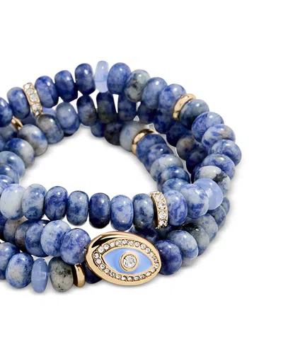 Baublebar Energy Aligned Evil Eye Stone Bracelet Set In Blue