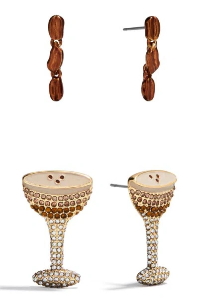 Baublebar Espresso Martini Set Of 2 Drop Earrings In Brown