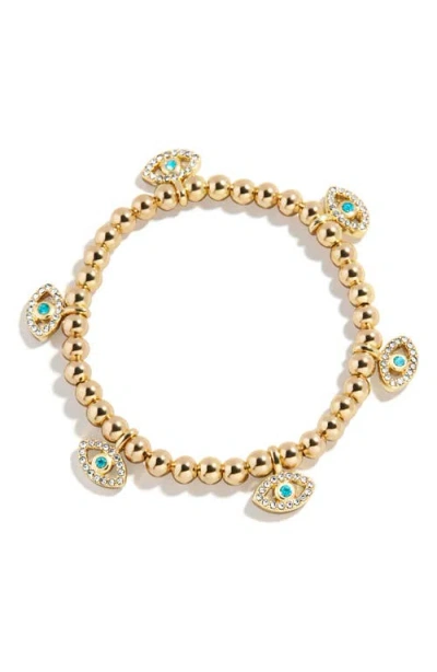 Baublebar Evil Eye Beaded Stretch Bracelet In Gold