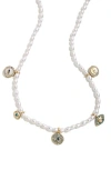 Baublebar Evil Eye Faux Pearl Charm Necklace In Cool Multi