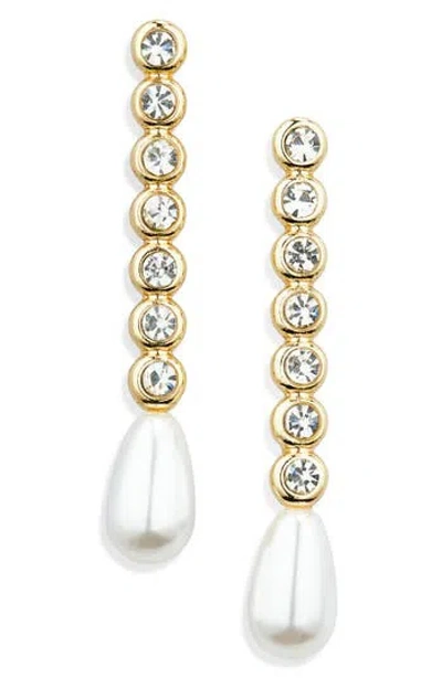 Baublebar Faux Pearl & Cubic Zirconia Linear Drop Earrings In Gold
