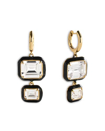 Baublebar Felicity Double Crystal Charm Hoop Earrings In Gold
