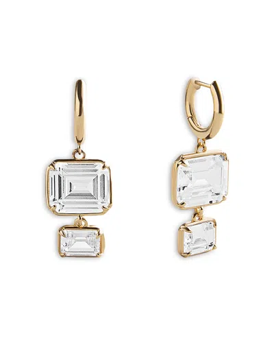 Baublebar Felicity Double Crystal Charm Hoop Earrings In Gold