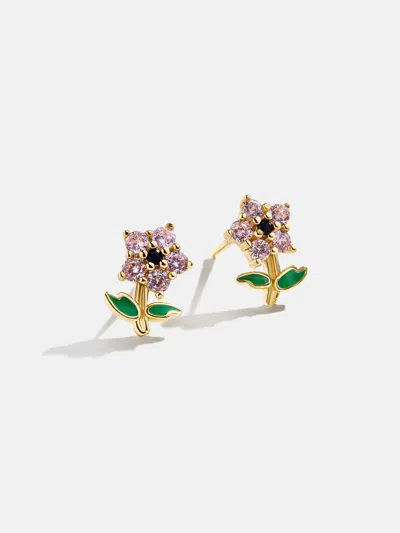 Baublebar Flora 18k Gold Kids' Flower Earrings In Brown