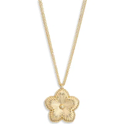 Baublebar Floral Pendant Double Chain Necklace In Gold