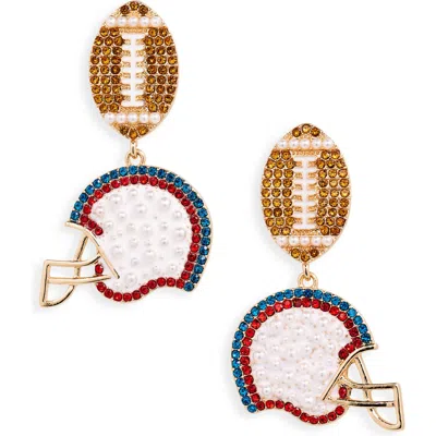 Baublebar Football Helmet Drop Earrings In Gold Multi
