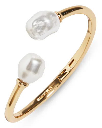 Baublebar Francesca Glass Pearl Open Hinge Bangle Bracelet In Gold