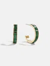 Baublebar Game Day Baguette Hoop Earrings In Green