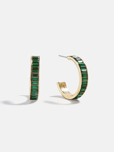 Baublebar Game Day Baguette Hoop Earrings In Green
