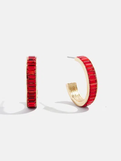 Baublebar Game Day Baguette Hoop Earrings In Red