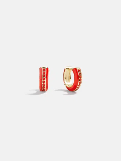 Baublebar Game Day Enamel Huggie Earrings In Red