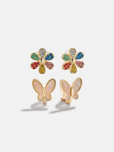 Baublebar Garden Party Kids' Clip-on Earring Set In Gold