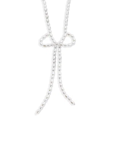 Baublebar Gigi Crystal Bow Lariat Necklace, 19-22 In White
