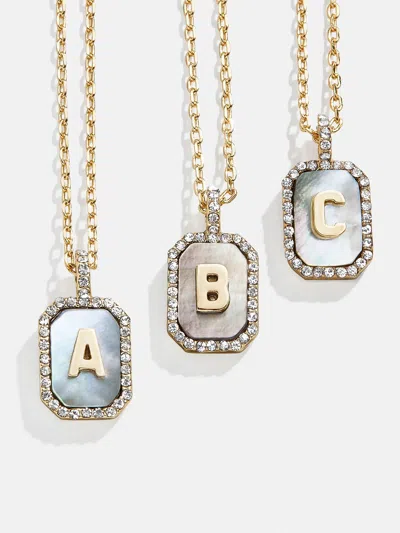 Baublebar Gold & Mother Of Pearl Initial Necklace