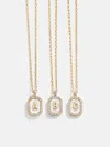 Baublebar Gold & Mother Of Pearl Initial Necklace In Gold
