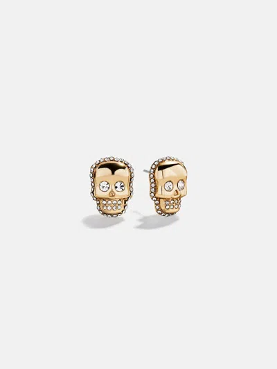 Baublebar Gold And Pavé Skull Stud Earrings