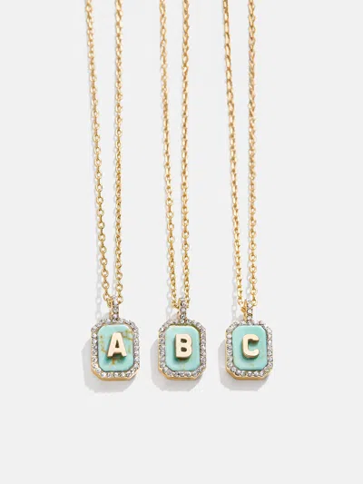 Baublebar Gold & Turquoise Initial Necklace
