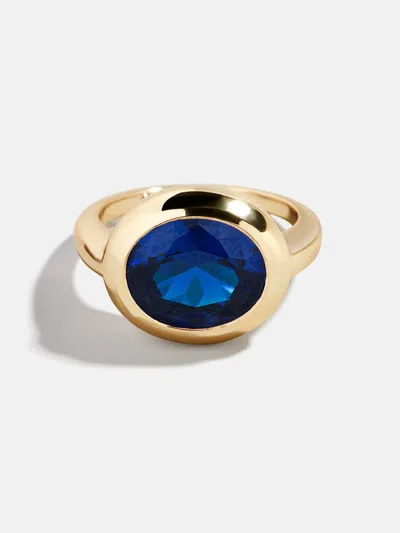 Baublebar Gold Cubic Zirconia Custom Birthstone Ring In Blue