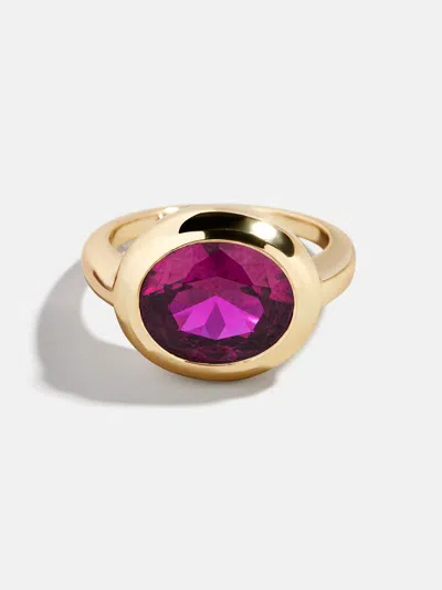 Baublebar Gold Cubic Zirconia Custom Birthstone Ring In Pink