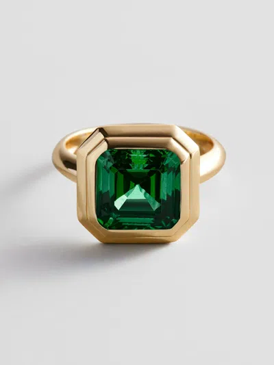 Baublebar Gold Etched Bezel Custom Birthstone Ring In Green
