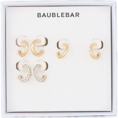 Baublebar Golden Rule Set Of 3 Assorted Hoop Earrings Set