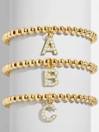 Baublebar Gold/pavé Dangle Charm Initial Pisa Bracelet