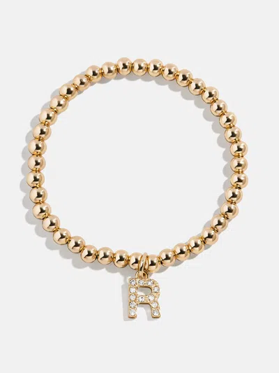 Baublebar Gold/pavé Dangle Charm Initial Pisa Bracelet In Burgundy