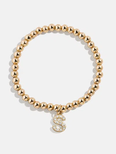 Baublebar Gold/pavé Dangle Charm Initial Pisa Bracelet In Burgundy