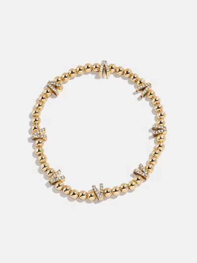 Baublebar Gold/pavé Repeating Initial Pisa Bracelet In Burgundy
