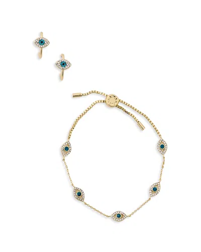 Baublebar Good Vibes Earrings And Bracelet Set In Blue
