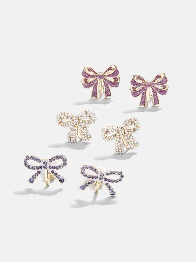 Baublebar Greatest Gift Kids' Clip-on Earring Set In Purple