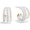 Baublebar Halia Imitation Pearl Hoop Earrings In Metallic