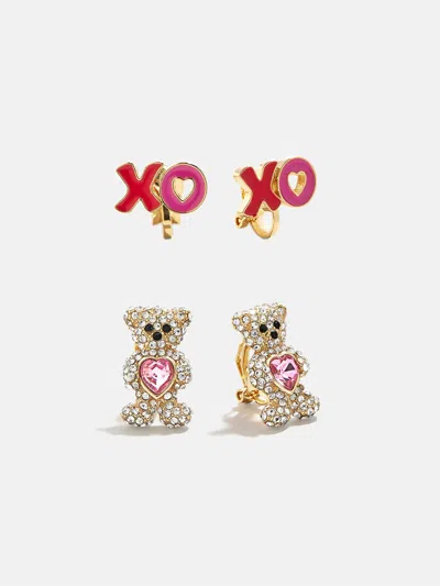 Baublebar Happy Valentine's Kids Clip-on Earring Set In Multi