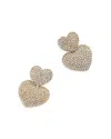 Baublebar Harley Pave Double Heart Statement Earrings In Gold