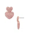 Baublebar Harley Pave Double Heart Statement Earrings In Pink