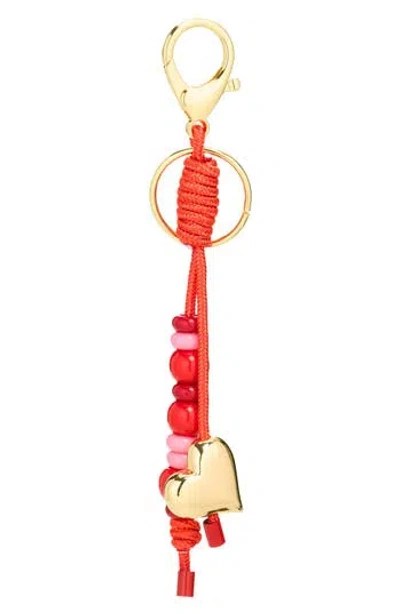 Baublebar Heart & Beaded Bag Charm In Red