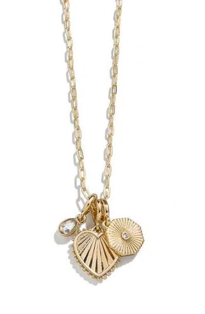 Baublebar Heart Cluster Charm Necklace In Gold