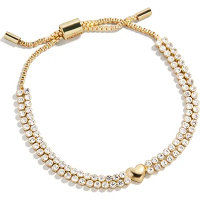 Baublebar Heart Double Tennis Slider Bracelet In Gold