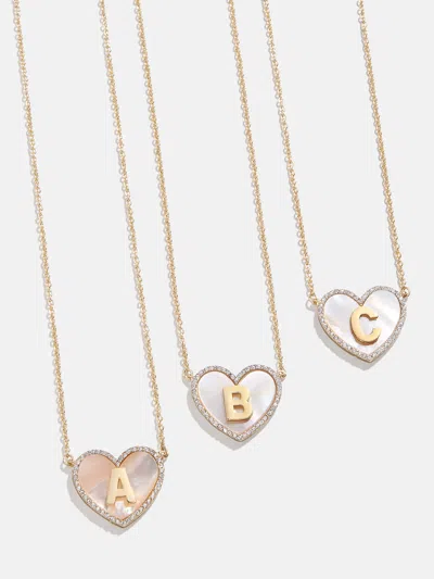 Baublebar Heart Initial Pendant Necklace In Brown