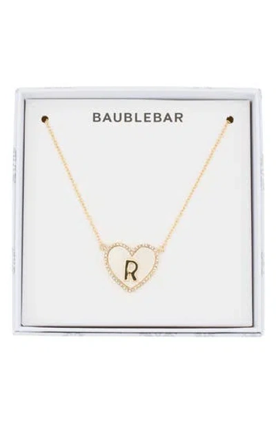 Baublebar Heart Initial Pendant Necklace In Gold