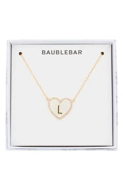 Baublebar Heart Initial Pendant Necklace In Gold